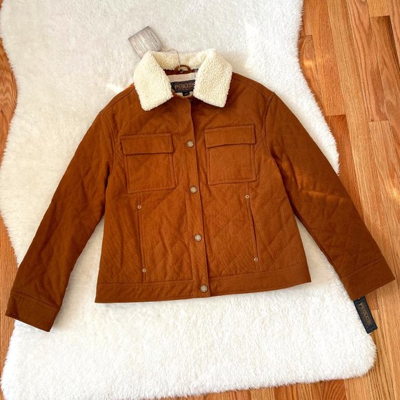 Pendleton Jackets & Blazers - Pendleton Women's Coat, Sidney Quilted Barn Coat, Utility, Brown, Size S